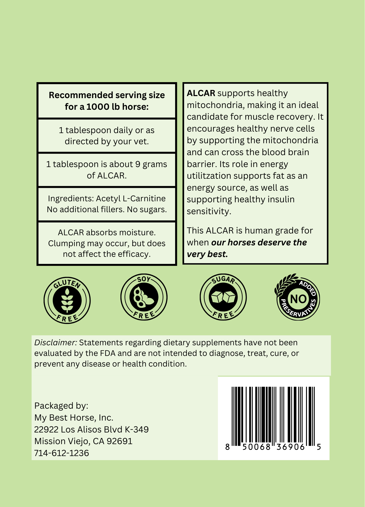 Acetyl L-Carnitine (ALCAR) My Best Horse Inc. Acetyl L-Carnitine (ALCAR) My Best Horse Inc.